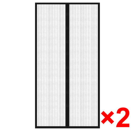 Rideaux de porte d'insectes vidaxl 2 pcs magnétiques 210x100 cm noir