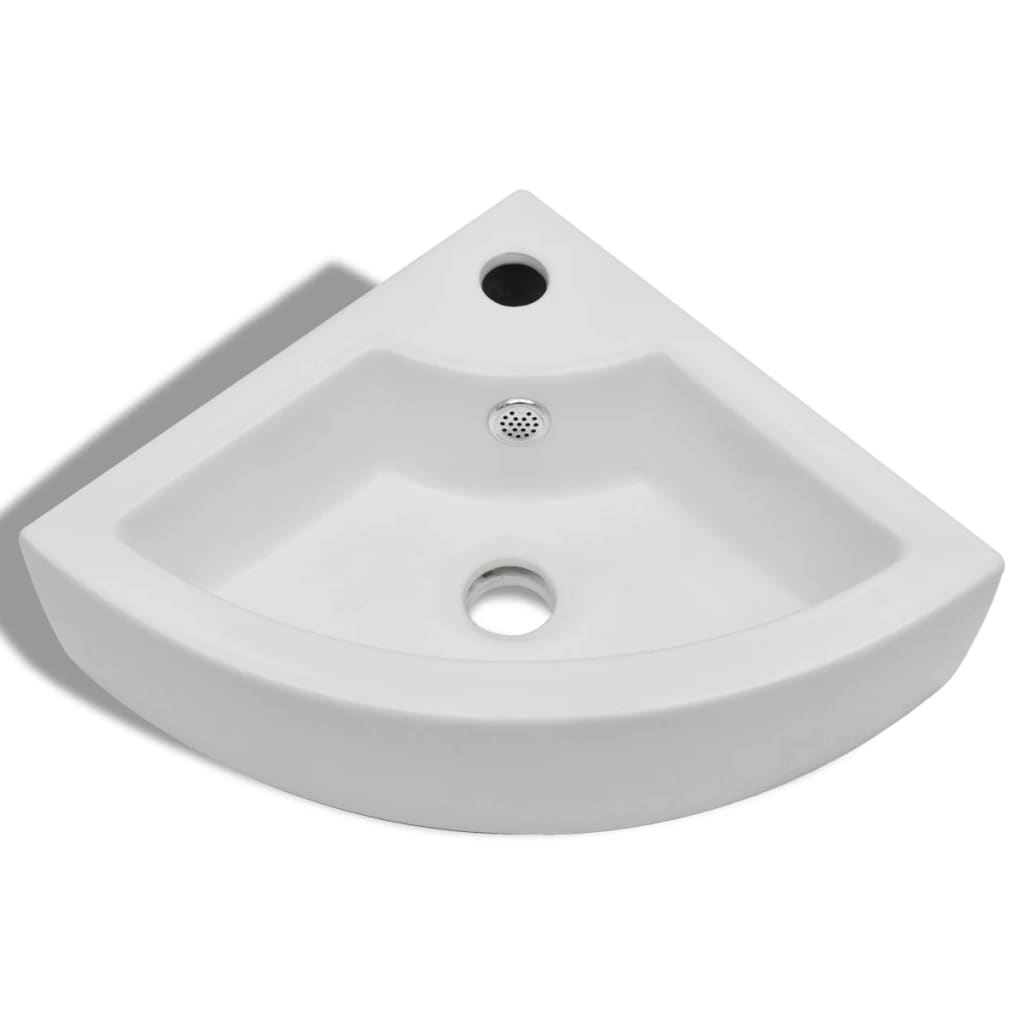 Vidaxl Washbasin z pristaniščem 45x32x12,5 cm bela