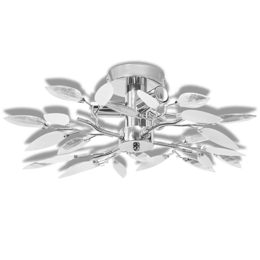 Vidaxl plafond avec feuilles de cristal 3XE14 blanc acrylique et transparent