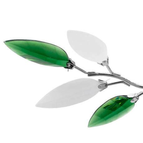 Vidaxl Plafond lampe blanche et cristal acrylique vert feuilles 3xe14