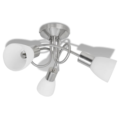 Vidaxl Plafond avec des capuchons en verre pour 3 x e14 poires