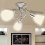 Vidaxl Plafond avec des capuchons en verre pour 3 x e14 poires