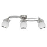 Bouchons en verre de lampe de plafond Vidaxl + rail ondulé pour 3 x e14 poires