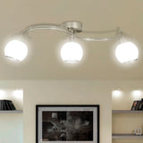 Bouchons en verre de lampe de plafond Vidaxl + rail ondulé pour 3 x e14 poires