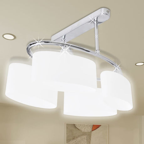 Vidaxl Plafond Lampe avec des capuchons en verre d'ellipse (4 x E14)