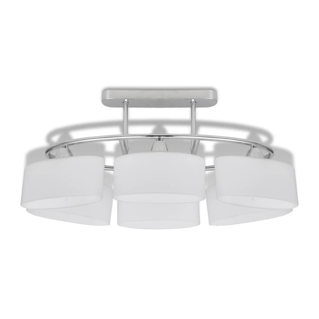 Lampada a soffitto Vidaxl con cappuccio di vetro ellisse 6xe14