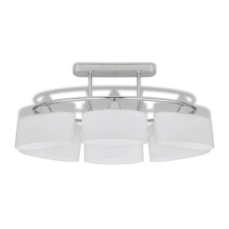 Vidaxl Plafond lampe avec hottes en verre d'ellipse 6XE14