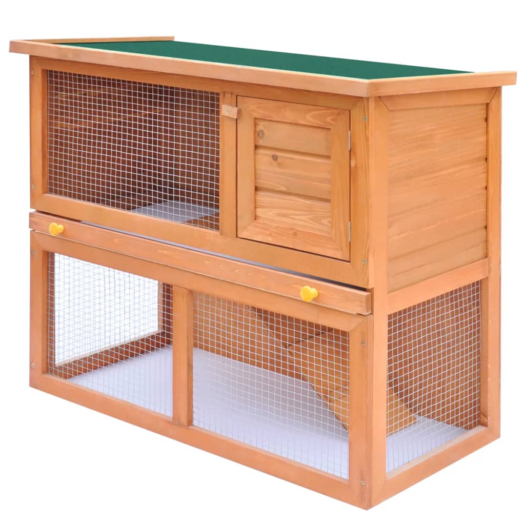 Vidaxl rabbit hutch for outside with 1 door wood