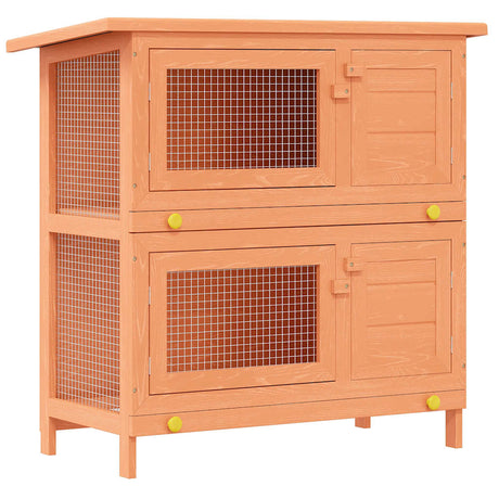Vidaxl Rabbit Hutch pour l'extérieur avec 4 portes bois