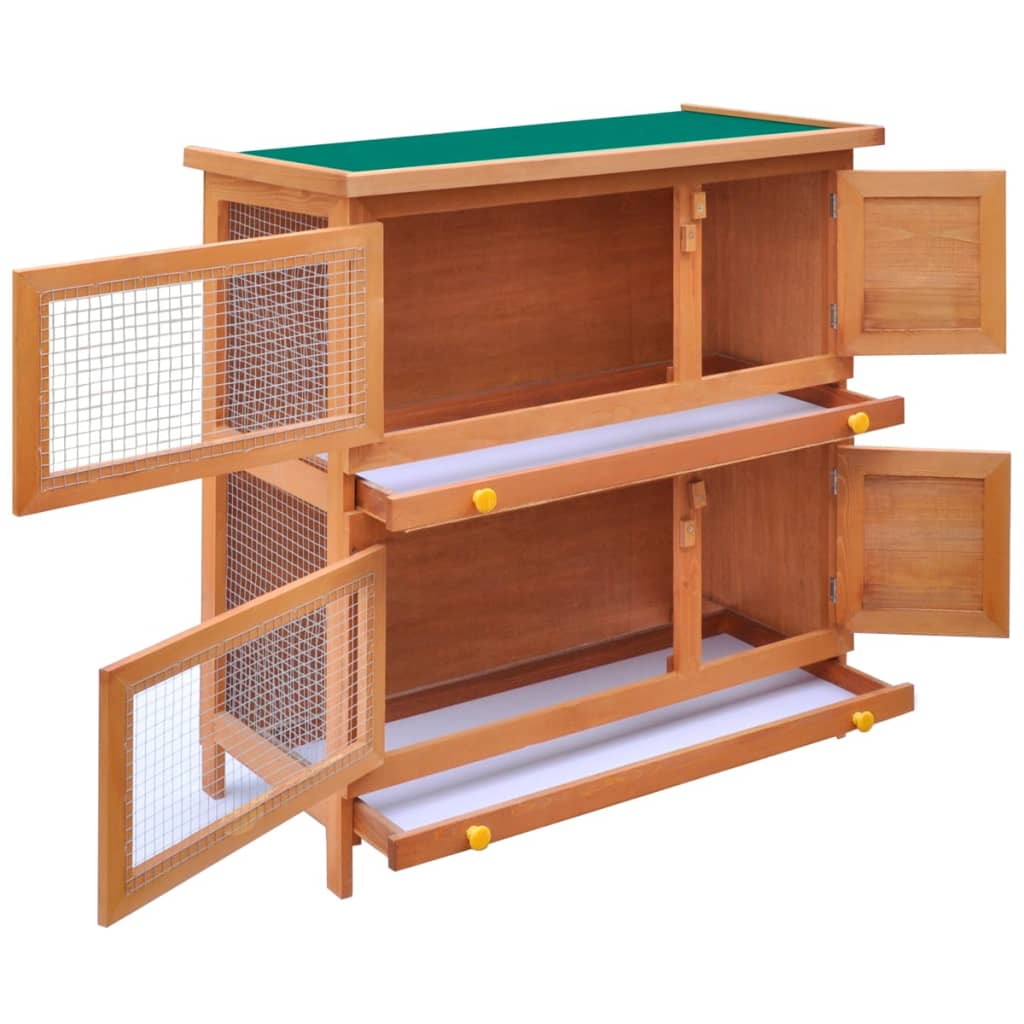 VidaXL Rabbit hutch for outside with 4 doors wood