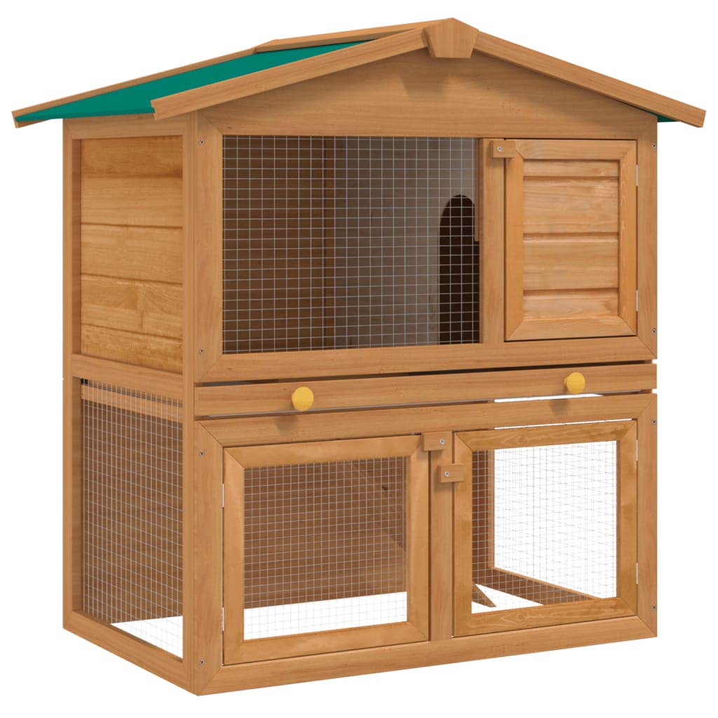 VidaXL Rabbit loft for outside with 3 doors wood