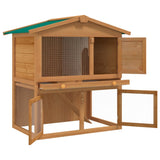 VidaXL Rabbit loft for outside with 3 doors wood