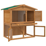 Vidaxl Lapin Loft pour l'extérieur avec 3 portes bois