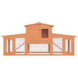 Vidaxl Rabbit Hutch pour l'extérieur avec des toits grands bois