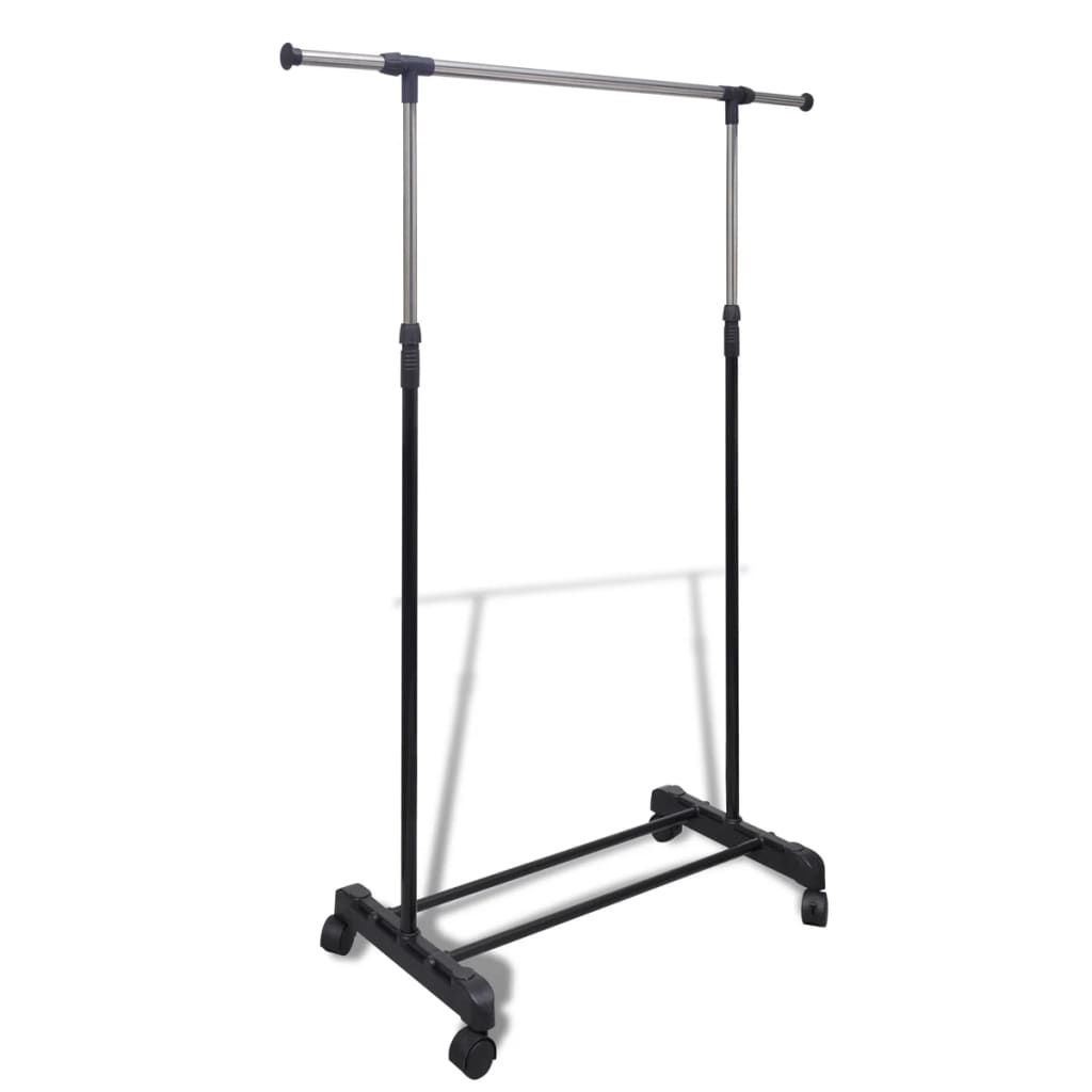 Rack de vêtements Vidaxl réglable avec 4 roues et 1 rail suspendu