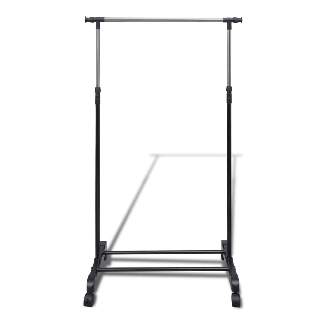 Rack de vêtements Vidaxl réglable avec 4 roues et 1 rail suspendu