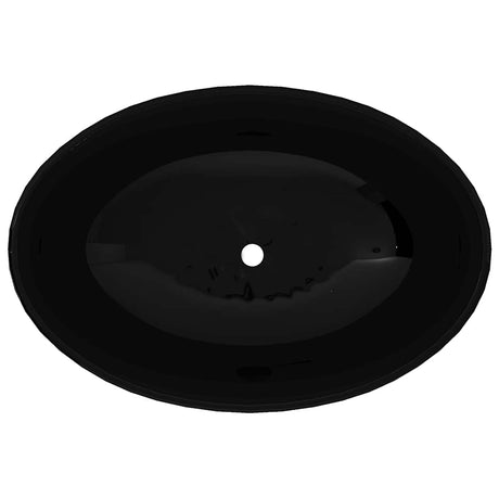 Vidaxl Luxury évier ovale 40x33 cm en céramique noir