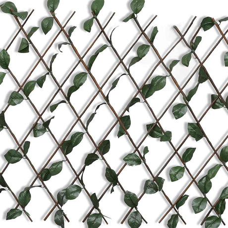 Vidaxl Garden Slat Work 5 ST avec des feuilles artificielles 180x90 cm saule