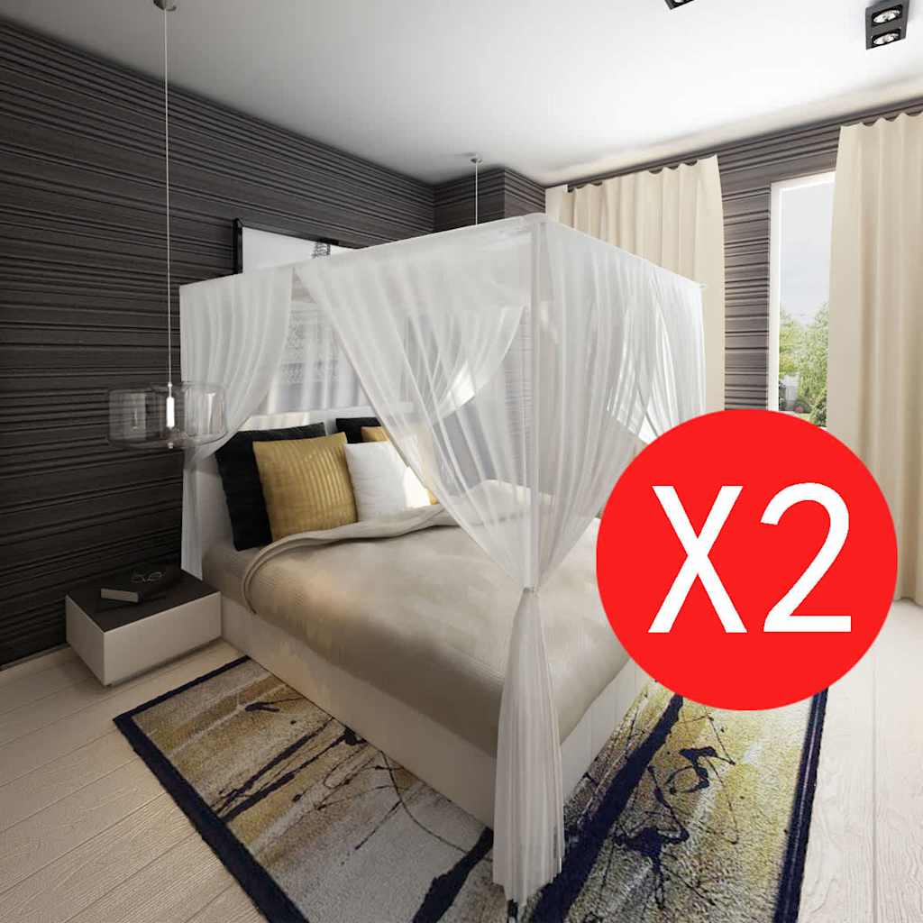 Vidaxl moustique net carré avec 3 ouvertures 2 pcs