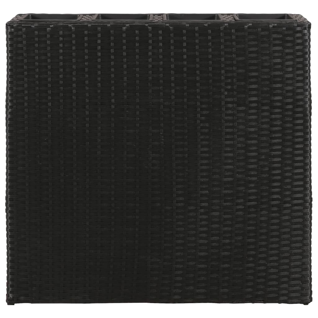 Vidaxl sadilnik, vzgojen s 4 lonci Poly rattan Black