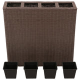 Plantador Vidaxl criado con 4 macetas Poly Rattan Brown