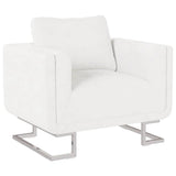 Vidaxl fauteuil met verchroomde poten kubus kunstleer wit