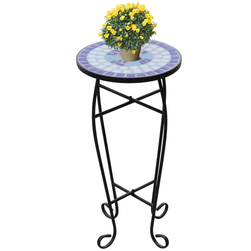 Vidaxl Bee Table Mosaic modra in bela