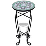 Vidaxl Bee Table Mosaïque vert et blanc