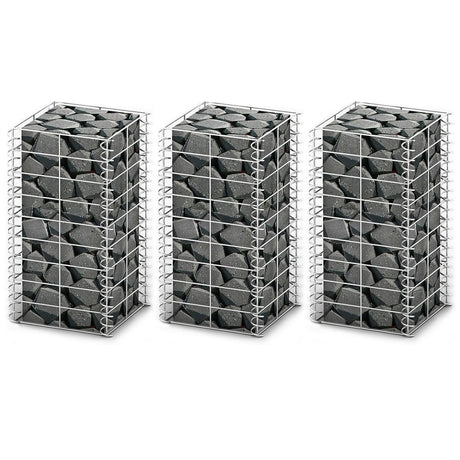 VIDAXL 3 parties SCHANS PANKER SET 25x25x50 cm Fil Galvanisé