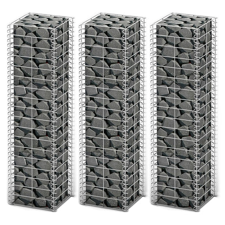Vidaxl en 3 parties SCHANS BATAIL SET 25x25x100 cm Fil galvanisé