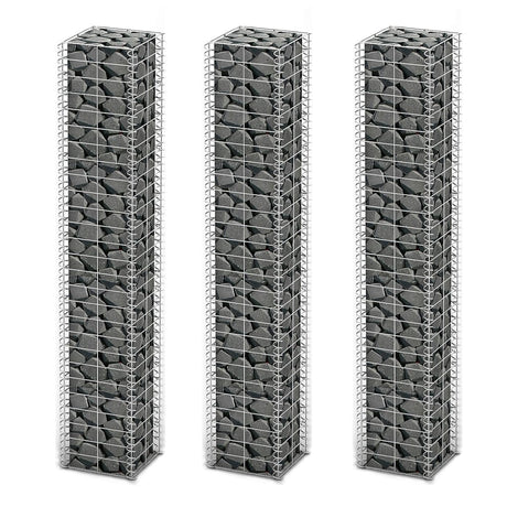 VIDAXL 3 parties SCHANS BATAILS Set 25x25x150 cm Fil galvanisé