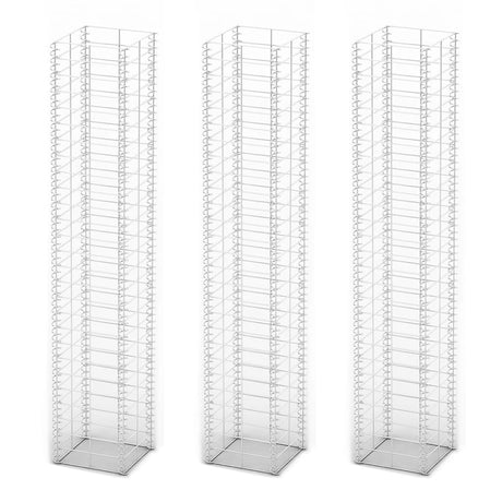 VIDAXL 3 parties SCHANS BATAILS Set 25x25x150 cm Fil galvanisé