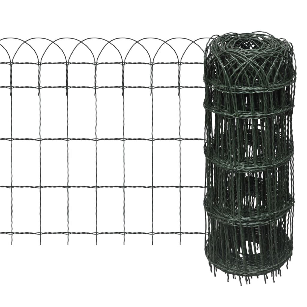 Vidaxl borderafscheiding 10x0,65 m gepoedercoat ijzer