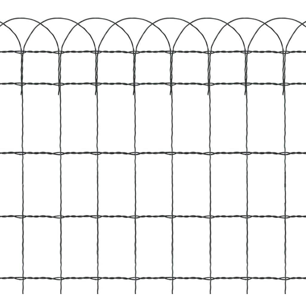 Vidaxl borderafscheiding 10x0,65 m gepoedercoat ijzer