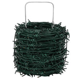 Vidaxl Barbed fil sur rouleau 100 m vert