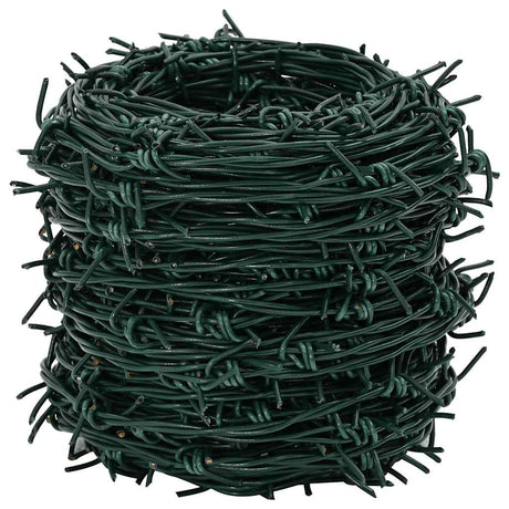 Vidaxl Barbed fil sur rouleau 100 m vert