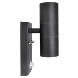 Lampe murale vidaxl avec capteur à LED cylindrique en acier inoxydable noir