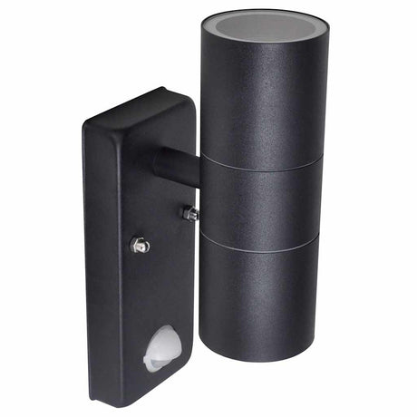 Lampe murale vidaxl avec capteur à LED cylindrique en acier inoxydable noir