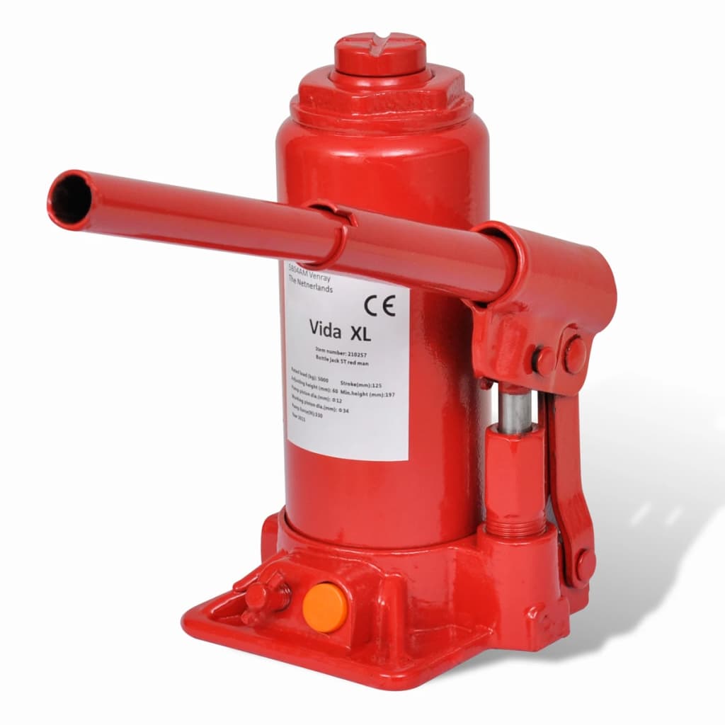 Vidaxl Potkrik Hydravlic 5 ton avtomobila Red Red