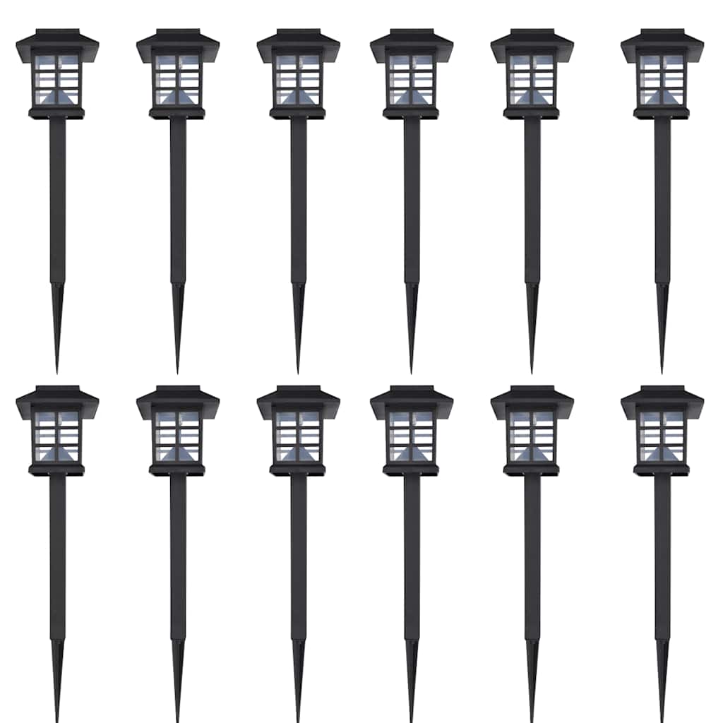 Vidaxl 12 parties LED LED ÉCLAIRAGE SOLAR AVEC PIN 8.6X8.6X38 CM
