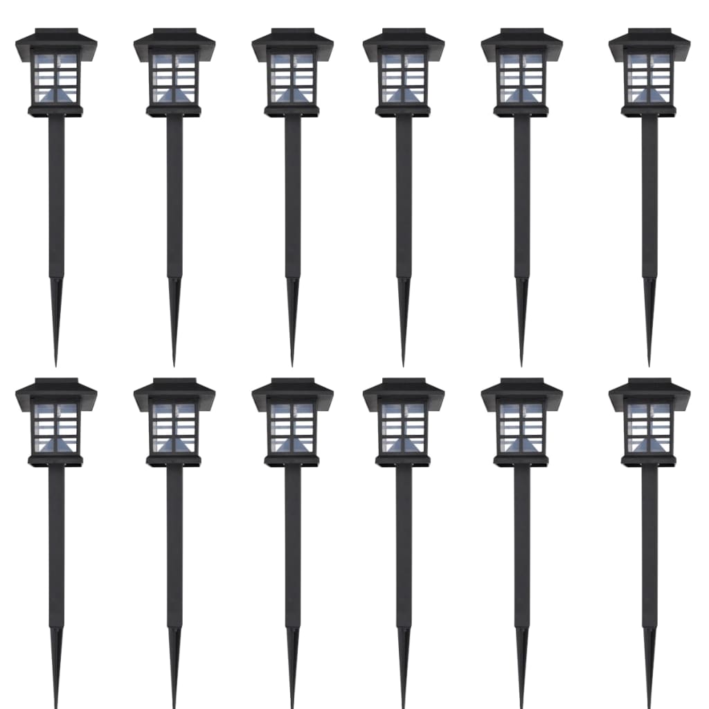 Vidaxl 12 parties LED LED ÉCLAIRAGE SOLAR AVEC PIN 8.6X8.6X38 CM