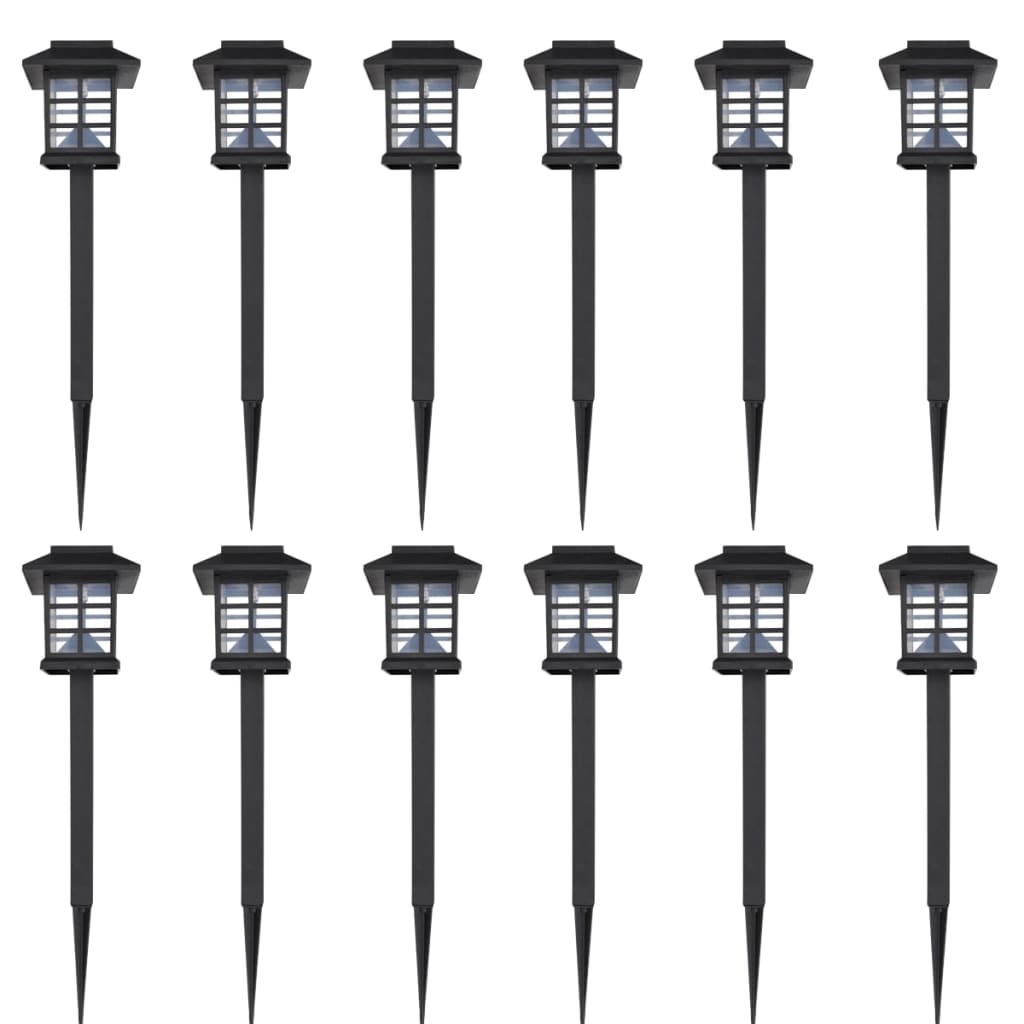 Vidaxl 12 parties LED LED ÉCLAIRAGE SOLAR AVEC PIN 8.6X8.6X38 CM