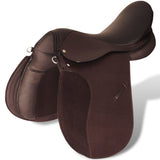Vidaxl Real Leather Riding Seam 16 14 cm (5 en 1, marron)