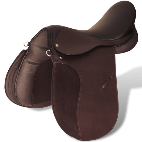 Vidaxl Real Leather Riding Seam 16 14 cm (5 en 1, marron)