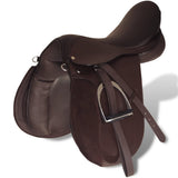 Vidaxl Horse Riding Saddle 5-in-1 17,5 '' 12 cm en cuir réel marron