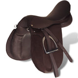 Vidaxl Real Leather Riding Seam 17,5 18 cm (5 en 1, marron)