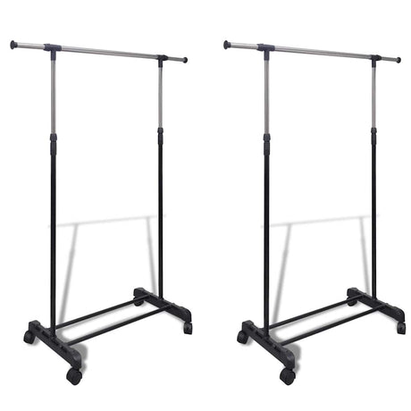 Racks de vêtements vidaxl réglables 2 m avec 1 rail suspendu