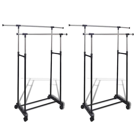 Racks de vêtements vidaxl réglables 2 m avec 2 rails de suspension
