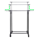 Racks de vêtements vidaxl réglables 2 m avec 2 rails de suspension