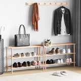 Racks de chaussures Vidaxl avec 3 étagères 2 PCS Solid Pinewood
